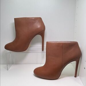 Pour la Victoire - Women's Brown Leather Stiletto Ankle Boot Size 9.5